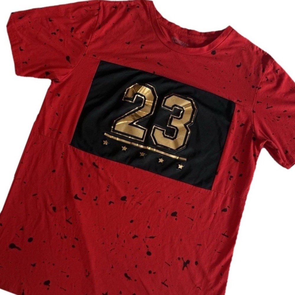 Brooklyn Laundry 23 Red Splatter Crew Neck T Shirt Medium‎